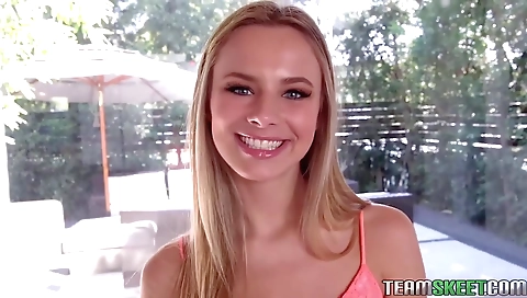 Sexy blonde gets a dildo machin wanda from behind