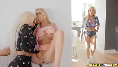 Hot blonde fucked in sexy lingerie