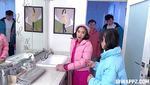 Shakew seductive girl with a friend