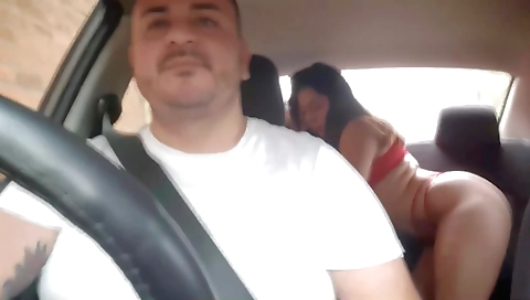 Sexy brunette take facefuck and cum in her ass