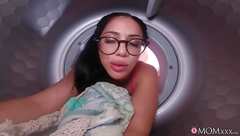 Sexy blonde fucked her tight pussy with a dildo and ass